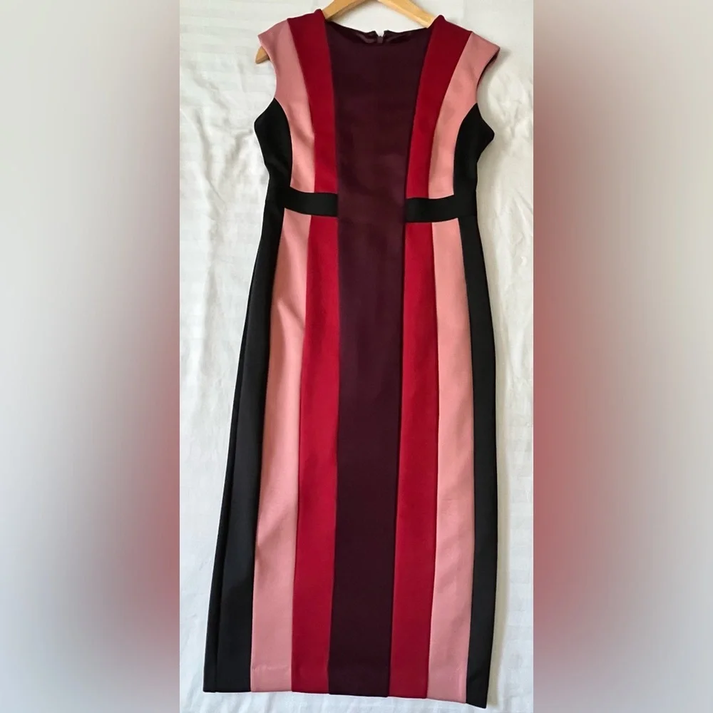 New York & Company Red and Pink Striped Midi Dress - Picture 2 of 6